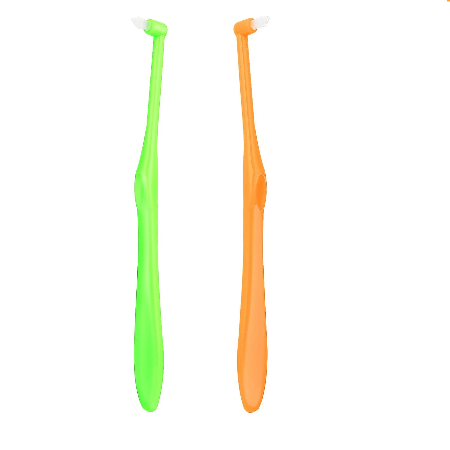 Ouligay 2Pcs Single Tufted Toothbrush Tuft Toothbrush Interspace Toothbrush End-tuft Toothbrush Compact Interdental Interspace Brush Orthodontic Braces Toothbrush for Detail Cleaning