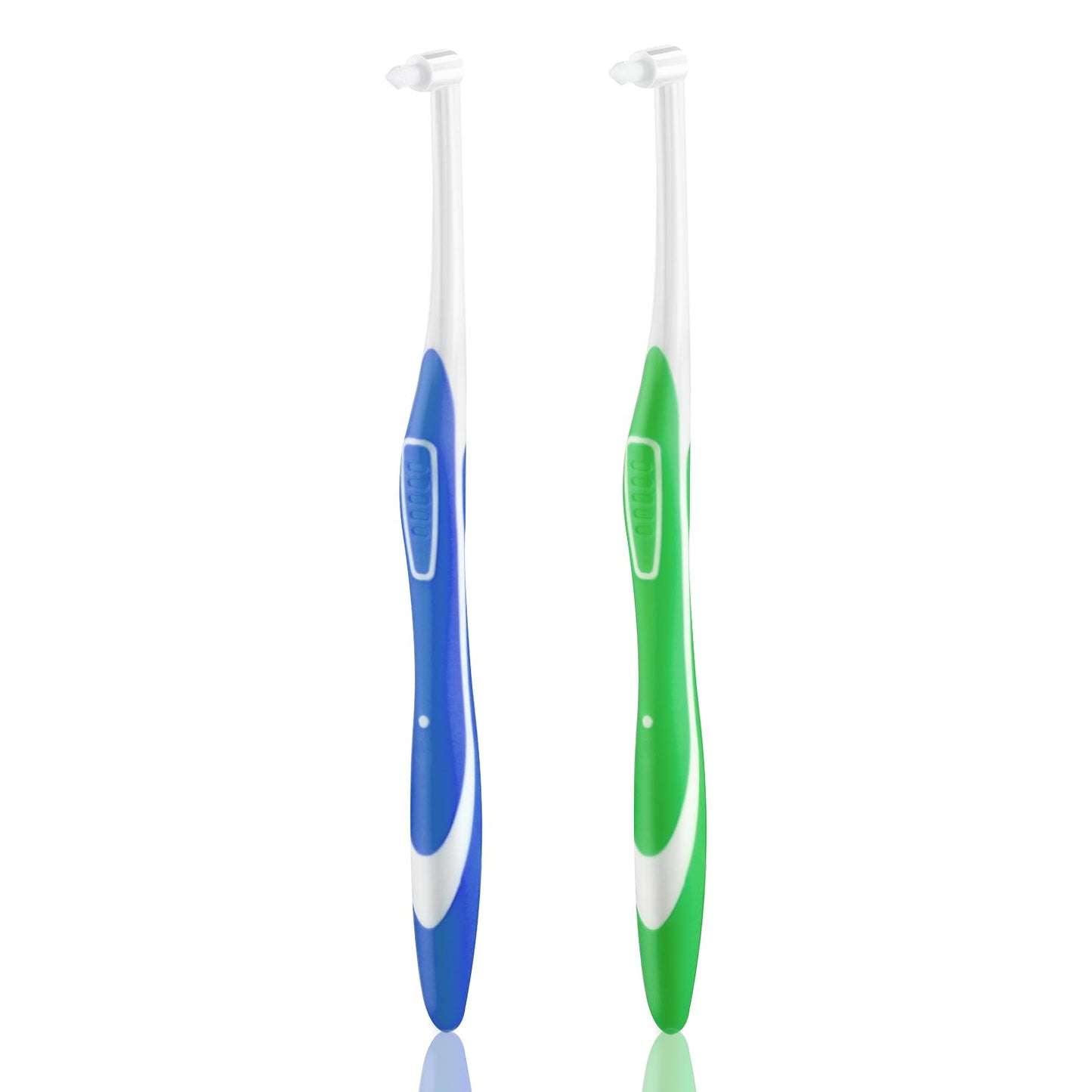 Ouligay 2Pcs Tuft Toothbrush Tufted Brush End-Tuft Tapered Trim Toothbrush Soft Interspace Toothbrushes Orthodontic Interdental Toothbrush for Detail Cleaning