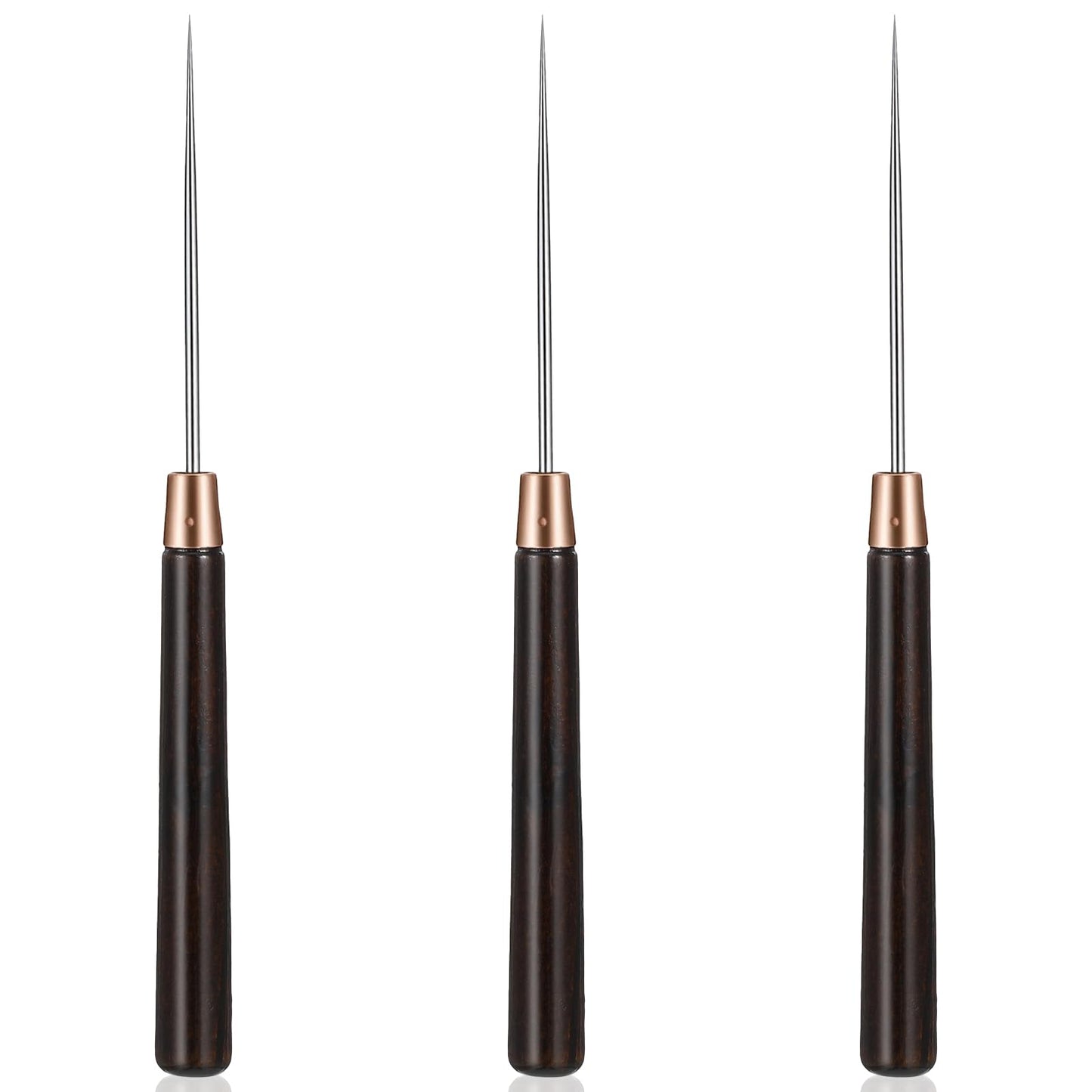 Chsoejuf 3PC Scratch Awl Tool 6.3" Professional Leather Working Sewing Awls