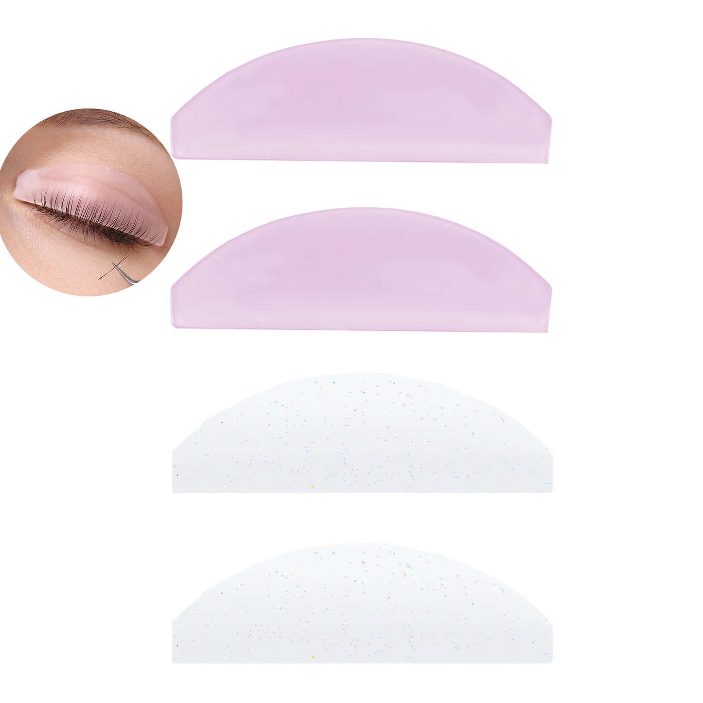 RAHHLIZS 2 Pairs Lash Lift Pads Self-Adhesive Korean Lash Lifting Shields for Eyelash Straightening and Lifting Reusable Professional Silicone Eyelash