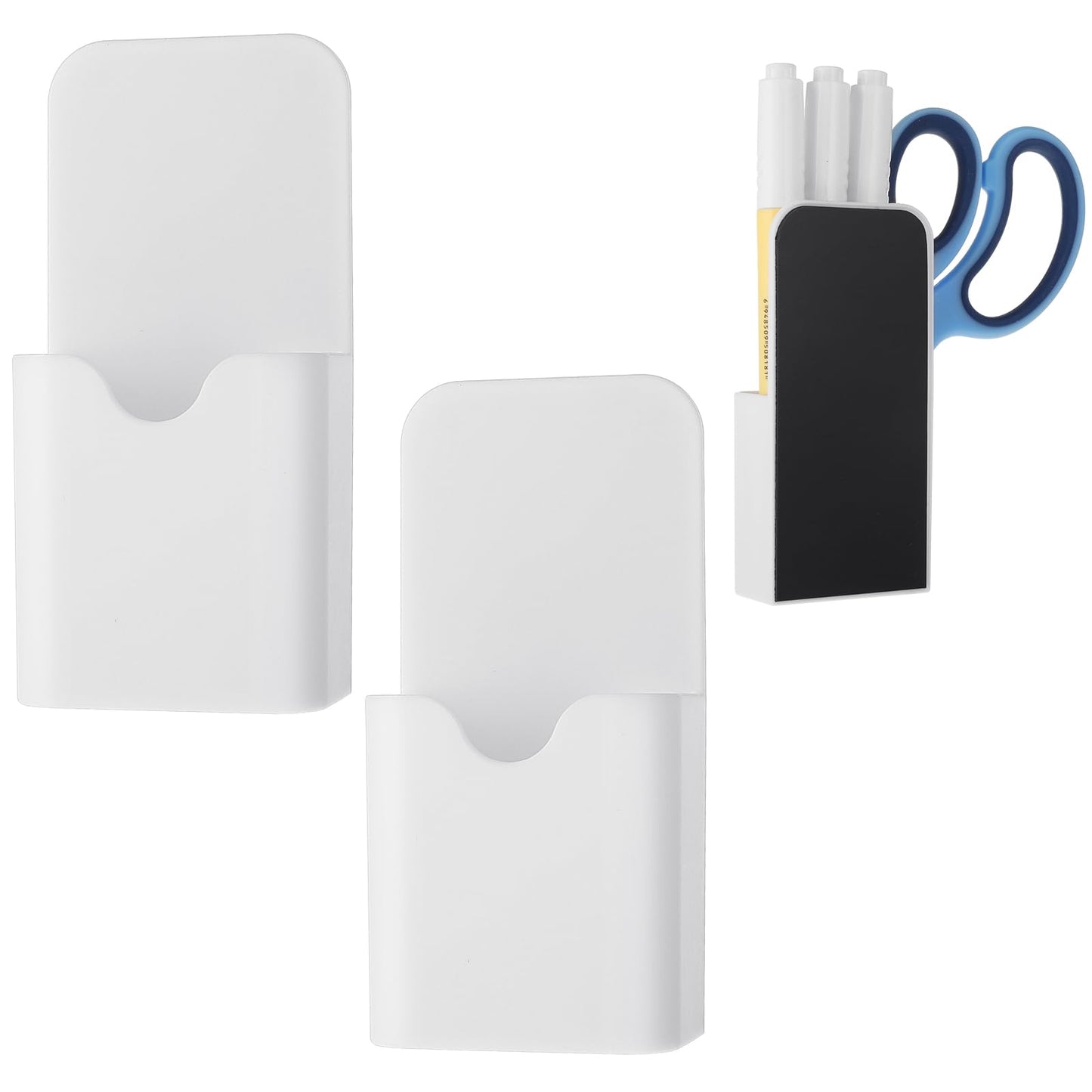 2 Pcs Magnetic Pen Holder For Fridge Magnetic Pen Magnetic Dry Erase Marker Holder Magnetic Magnet Pencil Cup Utility Storage Organizer Magnetic Pen Marker Holders For Refrigerator Whiteboard Locker