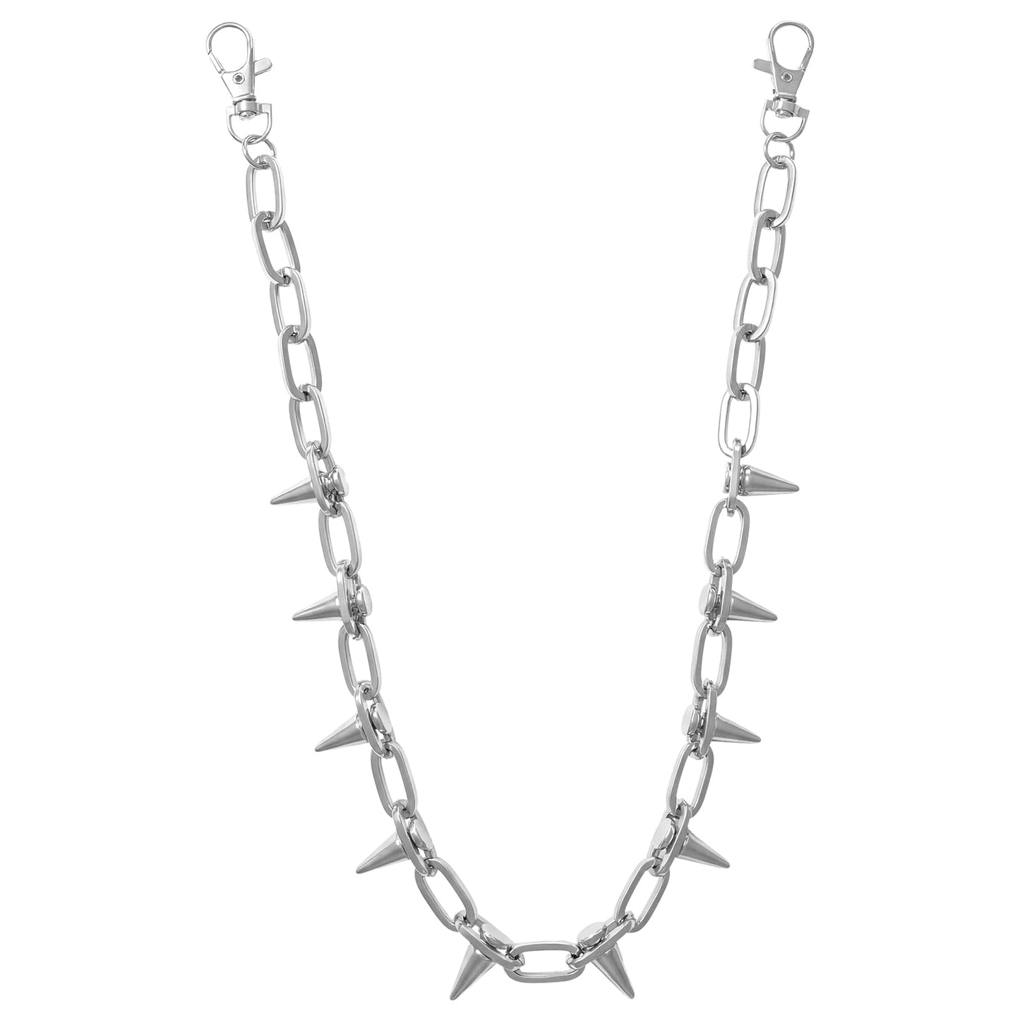 Shimmeroo Pants Chain for Men Women, Silver Rivets Y2k Wallet Chains, Biker Jeans Keychain for Heavy Accessories Punk Hip Hop Style Gothic Accessory