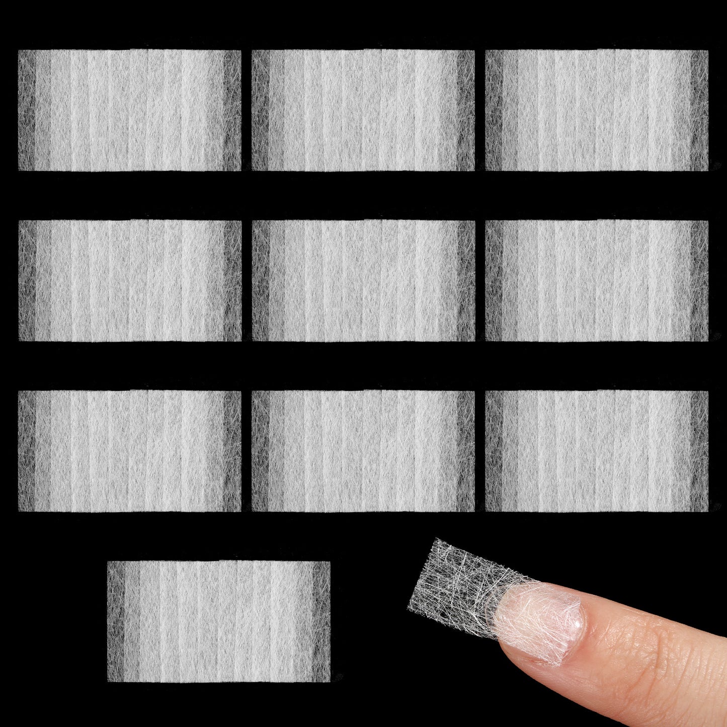 Rahhlzs 100 Pcs Silk Wrap for Nails Fiber Kit Fiberglass Nail Wrap Natural Silk Nail-Wrap Protector Accessories for Splits Broken Nail Repair Fix Extender Home Use