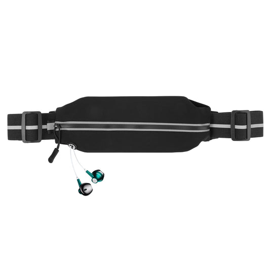 Tyqour Slim Running Belt for Phone Belt Running Fanny Pack Reflective Run Waist Belt with Headphone Port for Women Men