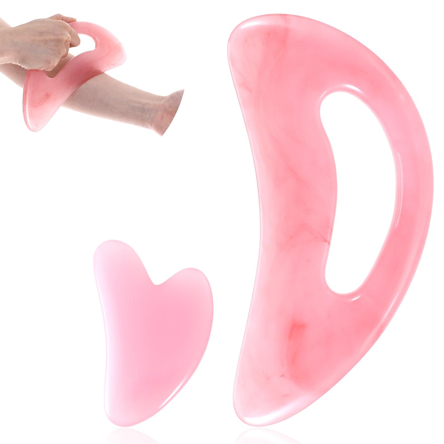 Tyqour 2pcs Body Gua Sha Tool, Face Gua Sha Stone, Gua Sha Massage Tool, Scraping Tool Physical Therapy, Facial Sculpting Tool for Back Neck Face Leg Massage, Lymphatic Drainage