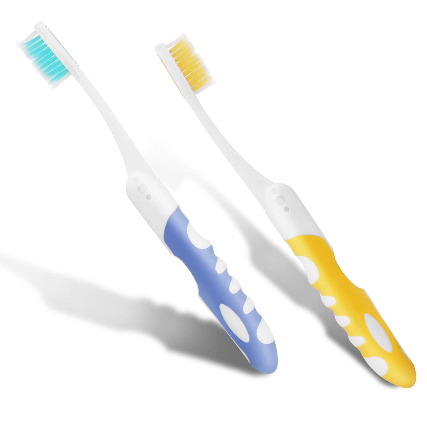Ouligay 2pc Travel Toothbrush Set Portable Soft Toothbrush Bulk Travel Toothbrushes Folding Soft Toothbrush Kit for Travel Camping Hiking(Yellow?Blue)