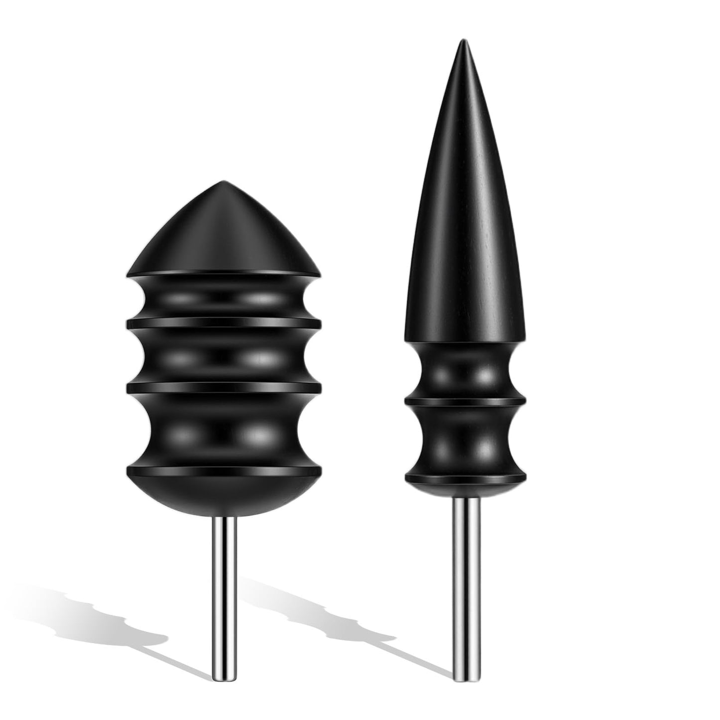 2 Pcs Leather Burnisher Bits Leather Burnishing Tool Working Tools Edge Burnish Kit Wood for Rotary Polishing Head Burnishers Polished Rods Accessories for Craft Hand Making Brown
