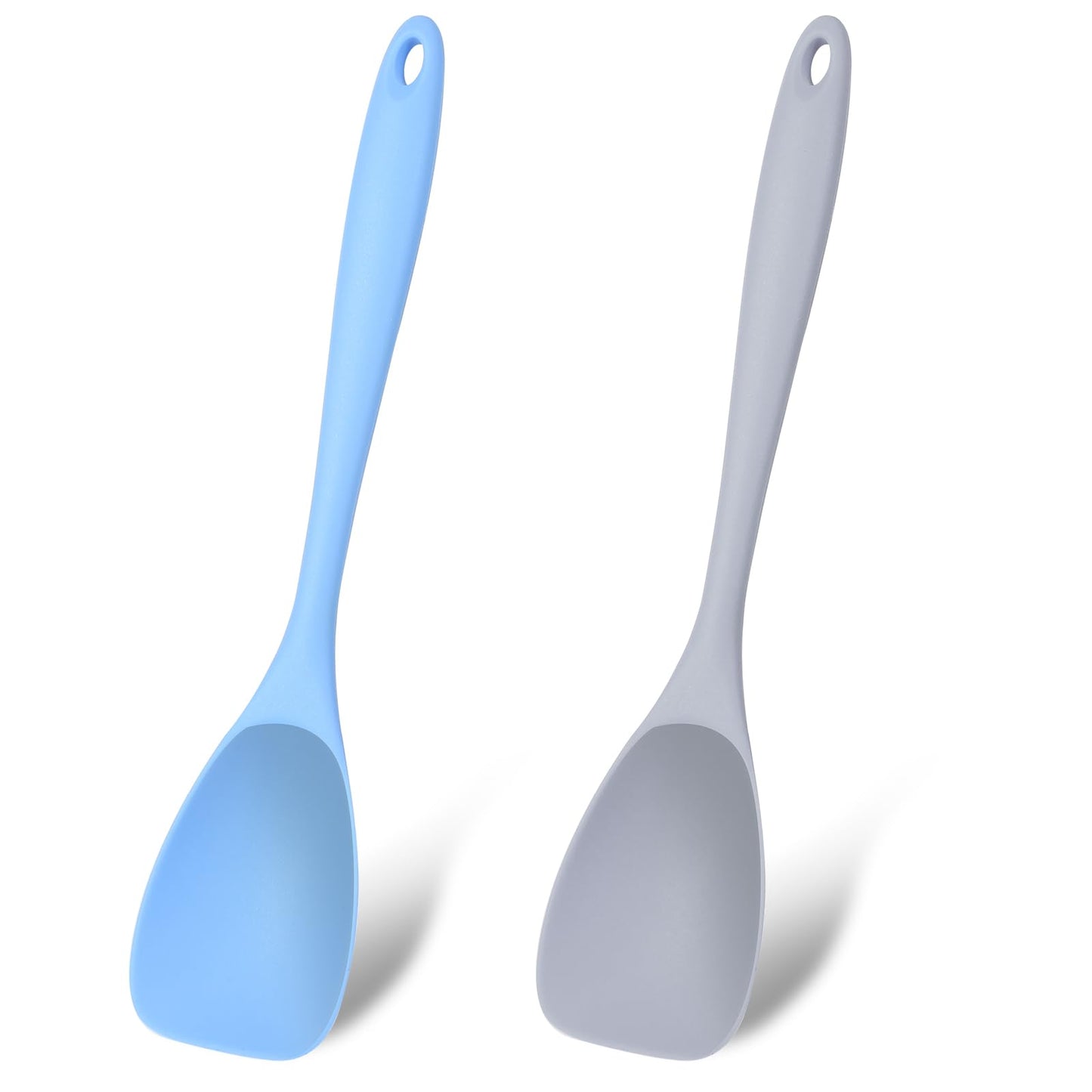 Mabor 2 Pack Large Large Silicone Spoons, Silicone Spatula Non-Stick Slotted and Solid Spoon Set with Seamless Non-Stick Scrapers for Baking Mixing.