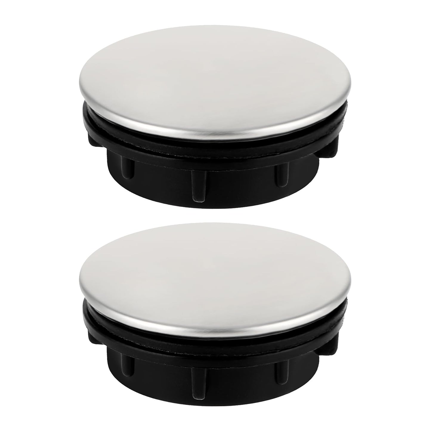 2PCS Sink Hole Cover, Sink Overflow Cover Sink Tap Hole Cover Tap Hole Stopper Sink Blanking Cap Stainless Steel, Faucet Hole Cover Faucet Hole Cover Stainless Steel for Kitchen Sinks (3.6 x 3.6 cm)
