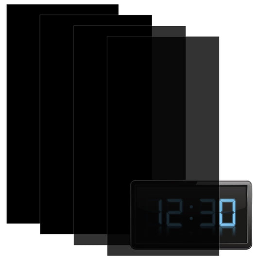 Xinjoduz 4 PCS Light Blocking Stickers 7.87" ×3.9" Light Dimming Stickers LED Cover Static Clings Dimmer Sheets Self-Adhesive LED Filters to Cover on Electronics(50% 100% Black)