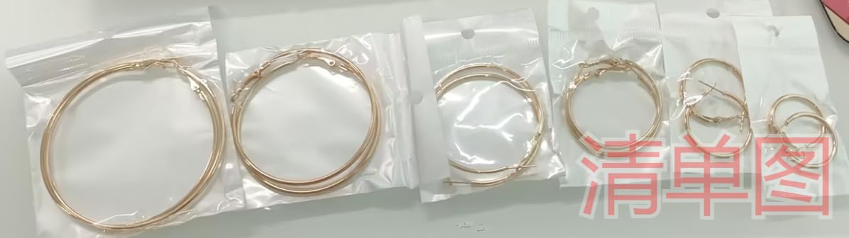 6 Pairs Gold Hoop Earrings for Women, Safe and Non-Allergenic Gold Plated Earrings Set, Lightweight Large Small Hoop Earring for Women, Lightweight Dangle Earring Set