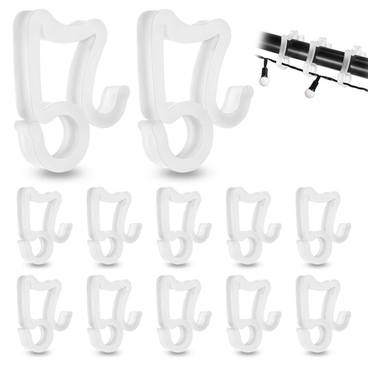 Xinjoduz 60PCS Christmas Light Clips, Hooks for Outdoor String Lights Mini Plastic Gutter Clips Weatherproof Outdoor Light Hooks for Seasonal Lighting Holiday Party Decorations(White)