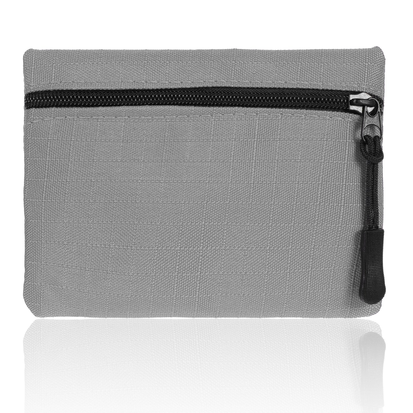 Mabor Mini Coin Purse, Small Canvas Change Pouch for Women, Cute Portable Zipper Coin Bag, Gray Oxford Fabric