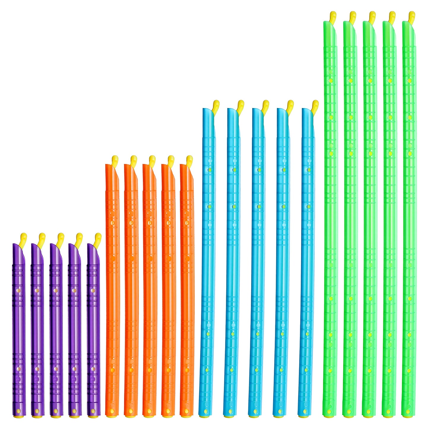 Chsoejuf 20PCS Reusable Magic Bag Sealer Slide Sticks 4 Colors 4 Sizes