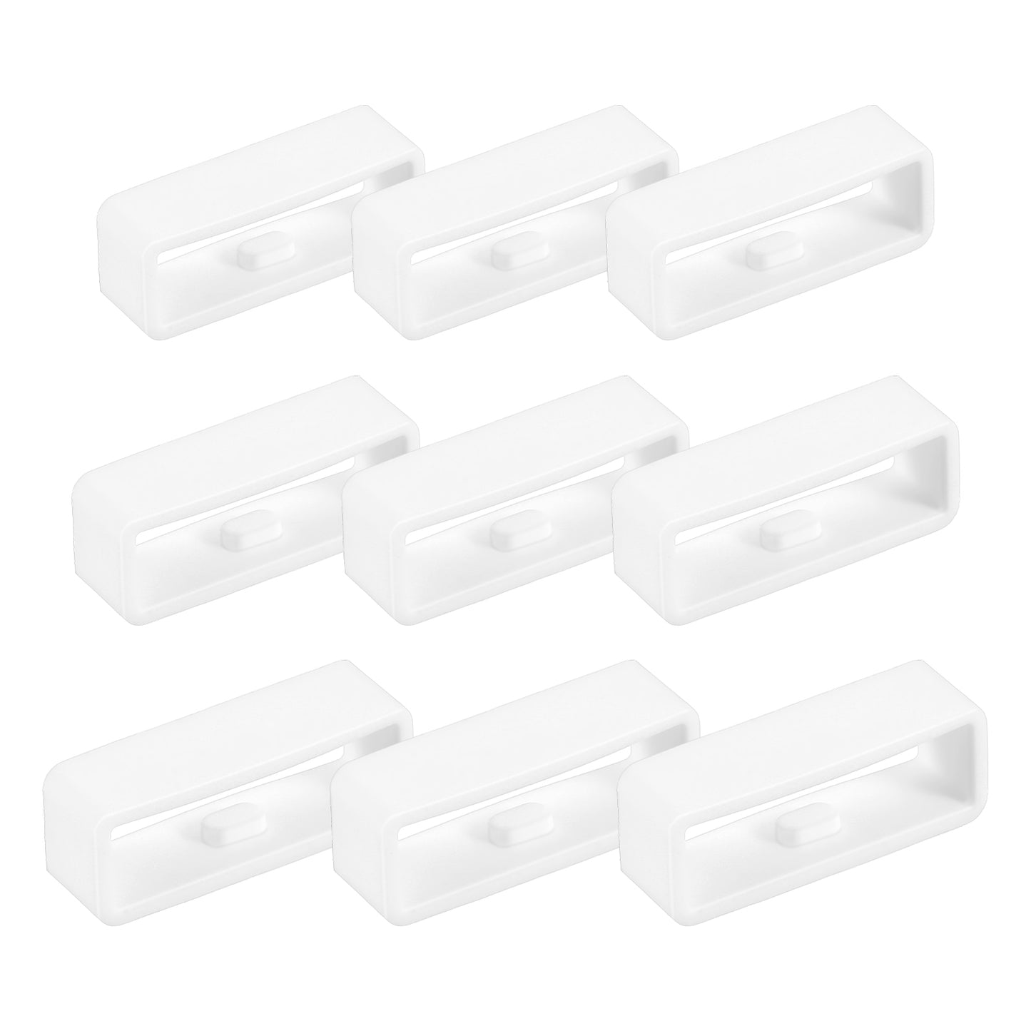 Ymapinc 9 PCS Silicone Watch Band Holder, White Magic Band Locks Clips, Watch Strap Holder Replacement Accessories for Smartwatches (3 Sizes - 18mm/20mm/22mm)