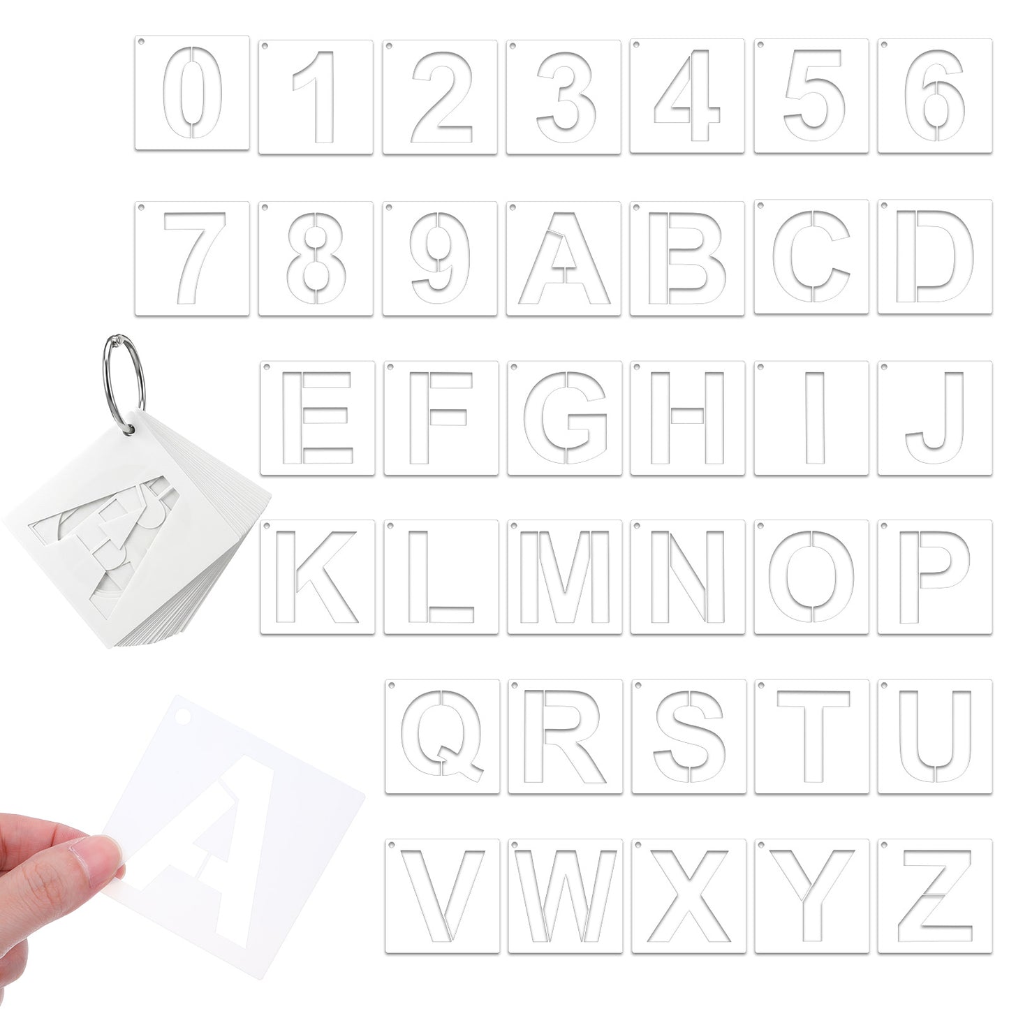 Sorcristy 2 Inch Stencils, Reusable Letter Alphabet Art Craft Stencils