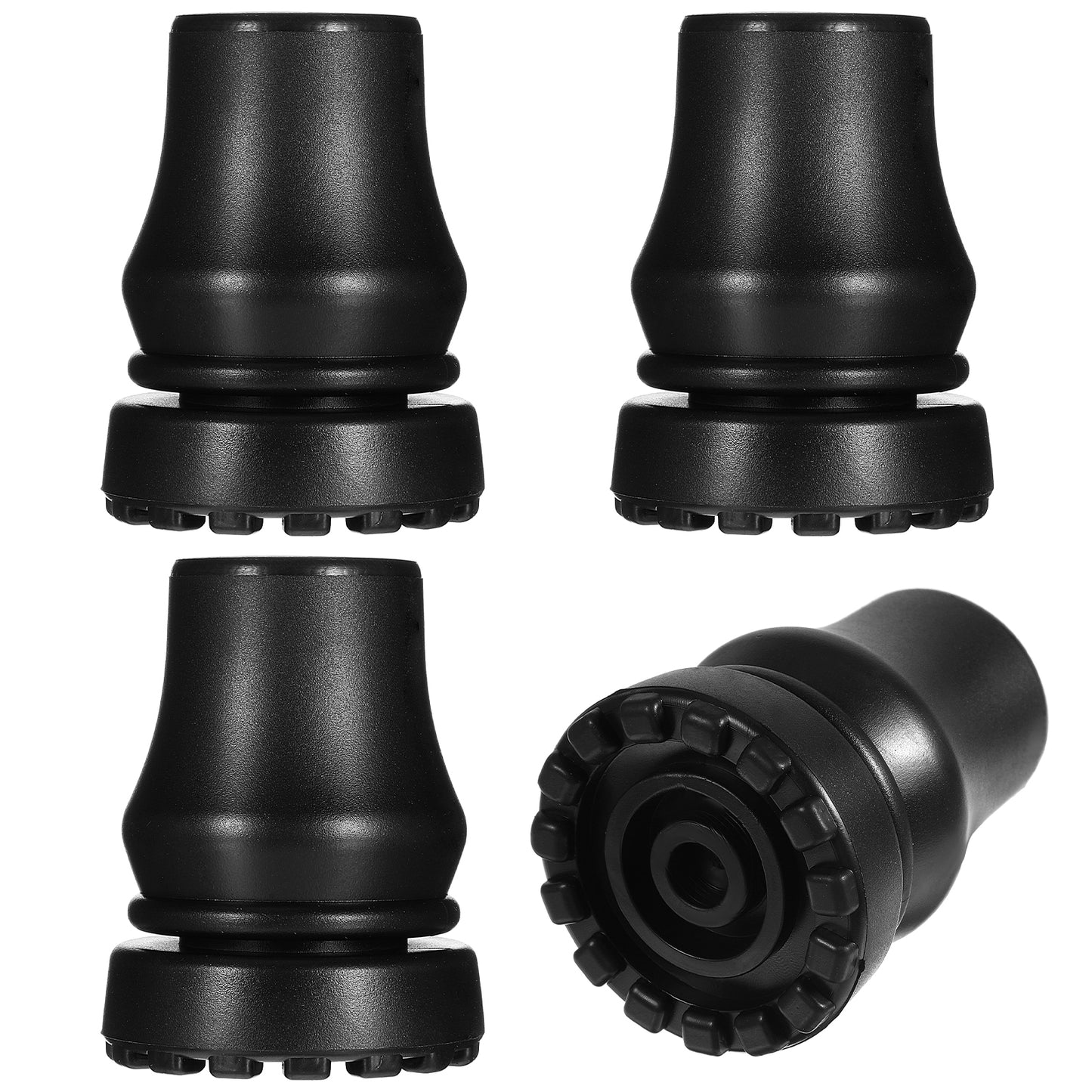 4 PCS Rubber Cane Tips, 3/4 Inch Heavy Duty Walking Cane Tips, Non-Slip Replacement Tips, Black Sturdy Replacement Cane Tip for Walking Canes, Hiking Sticks, Seniors Crutches