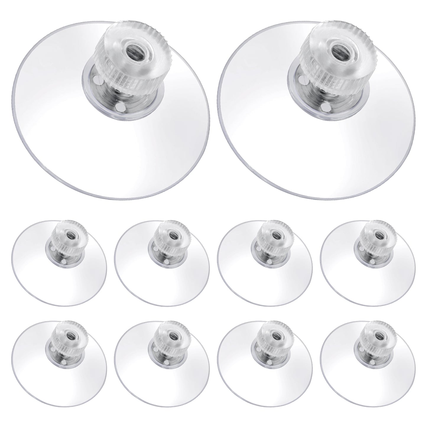 Teaaha 10PCS Screw Suction Cups 40mm Small Glass Suction Cup Pads Clear PVC Plastic Sucker Pad Without Hook, Extra Strong Reusable Power Holder for Bathroom Wall Window Car Shade License Plates