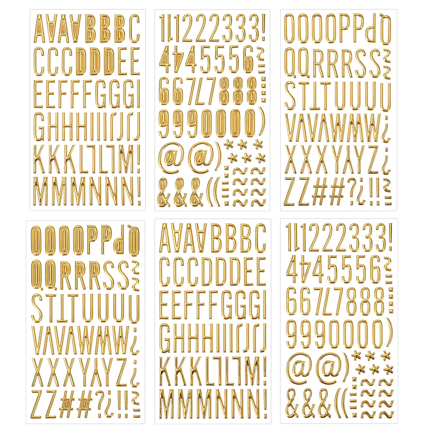 6 Sheets 3D Gold Letter Stickers, Foam Alphabet Number Decals, Puffy Letter and Number Stickers Self Adhesive, Self Adhesive Waterproof ABC Letters for Scrapbooking for Crafts Graduation Cap