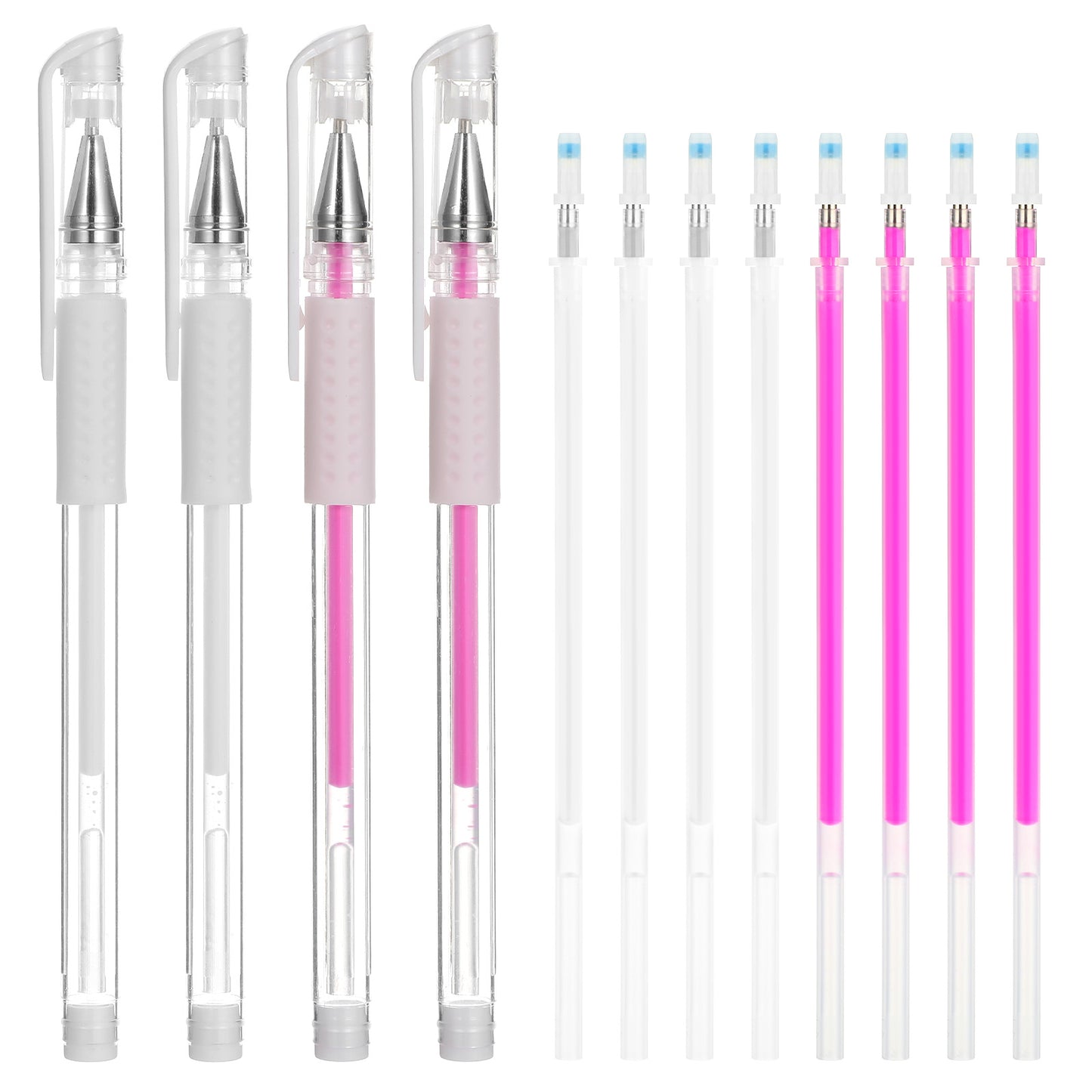 Mabor Brow Mapping Pen, 4Pcs Eyebrow Microblading Marker Pens with 8 Replacement Refills, Brow Position Mapping Pencil White & Pink Eyebrow Makeup Position Mark Tools for Lip Skin