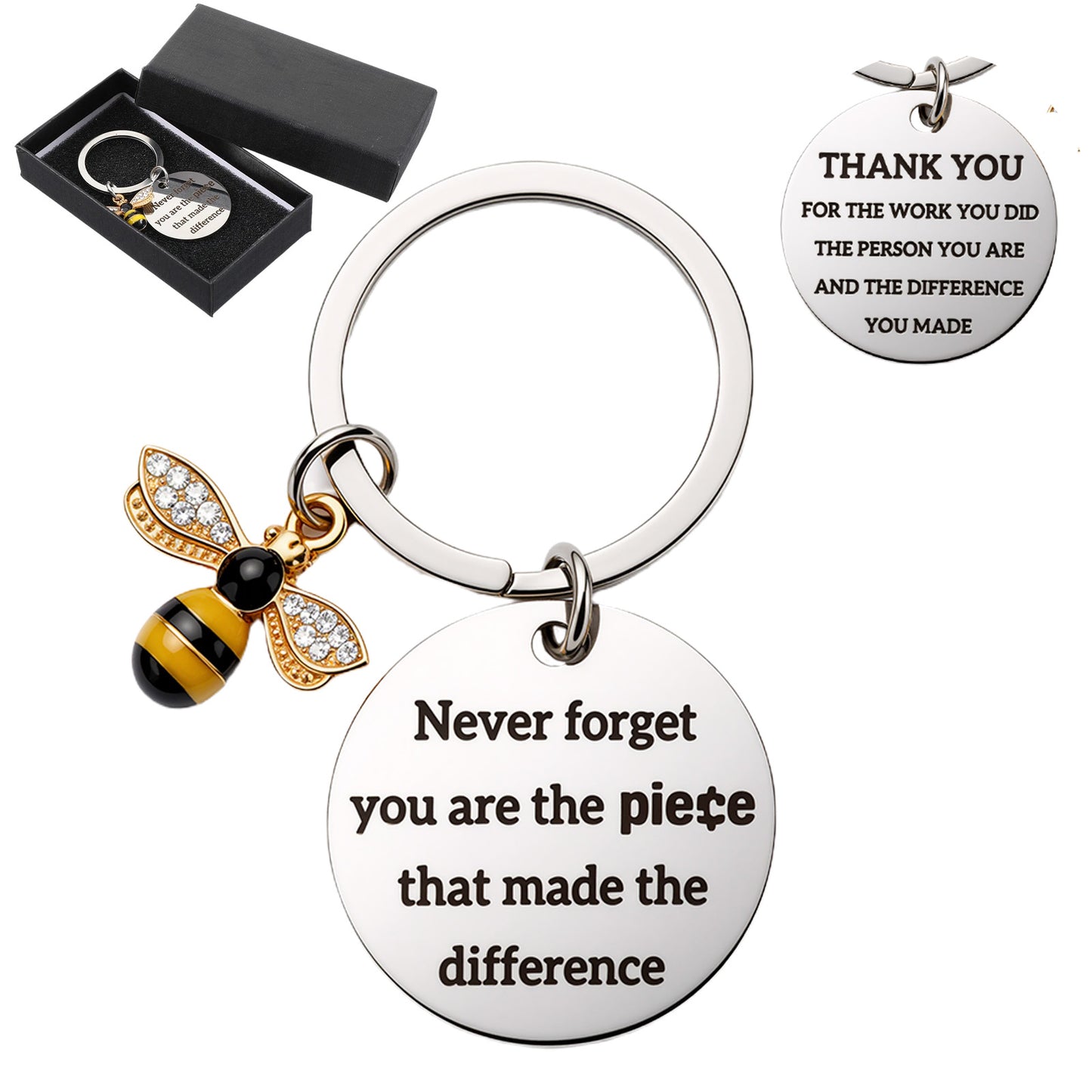 Matwsec Thank You Teacher Gifts Bee Keyring for Women Bee Thank You Gift