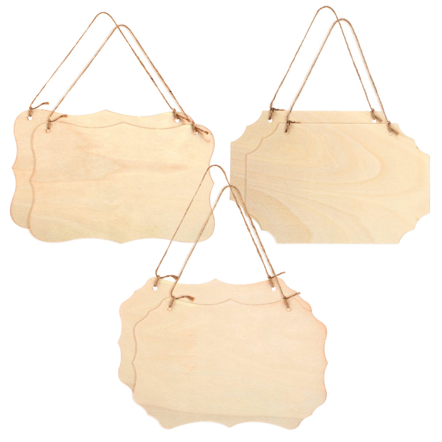 Matwsec 6PCS Unfinished Wood Crafts Blank Wooden Signs Wood Plaques for Crafts Door Wall Art Decoration 8.8x5.7 Inch