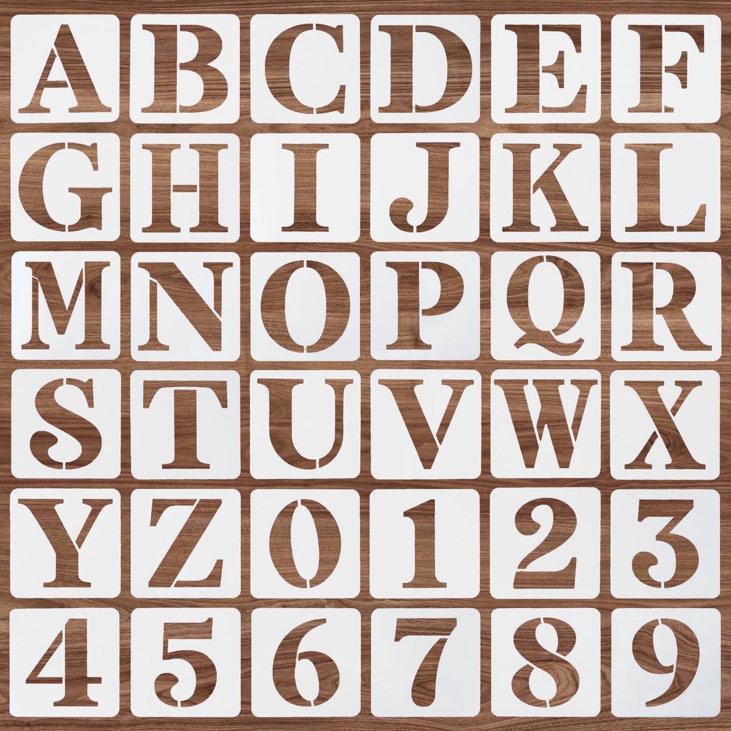Ymapinc 36 Pcs 5 Inch Letter and Number Stencils, Reusable Plastic Alphabet Spray Paint Stencils for Painting on Wood Wall Canvas DIY Art Projects Craft Decorations