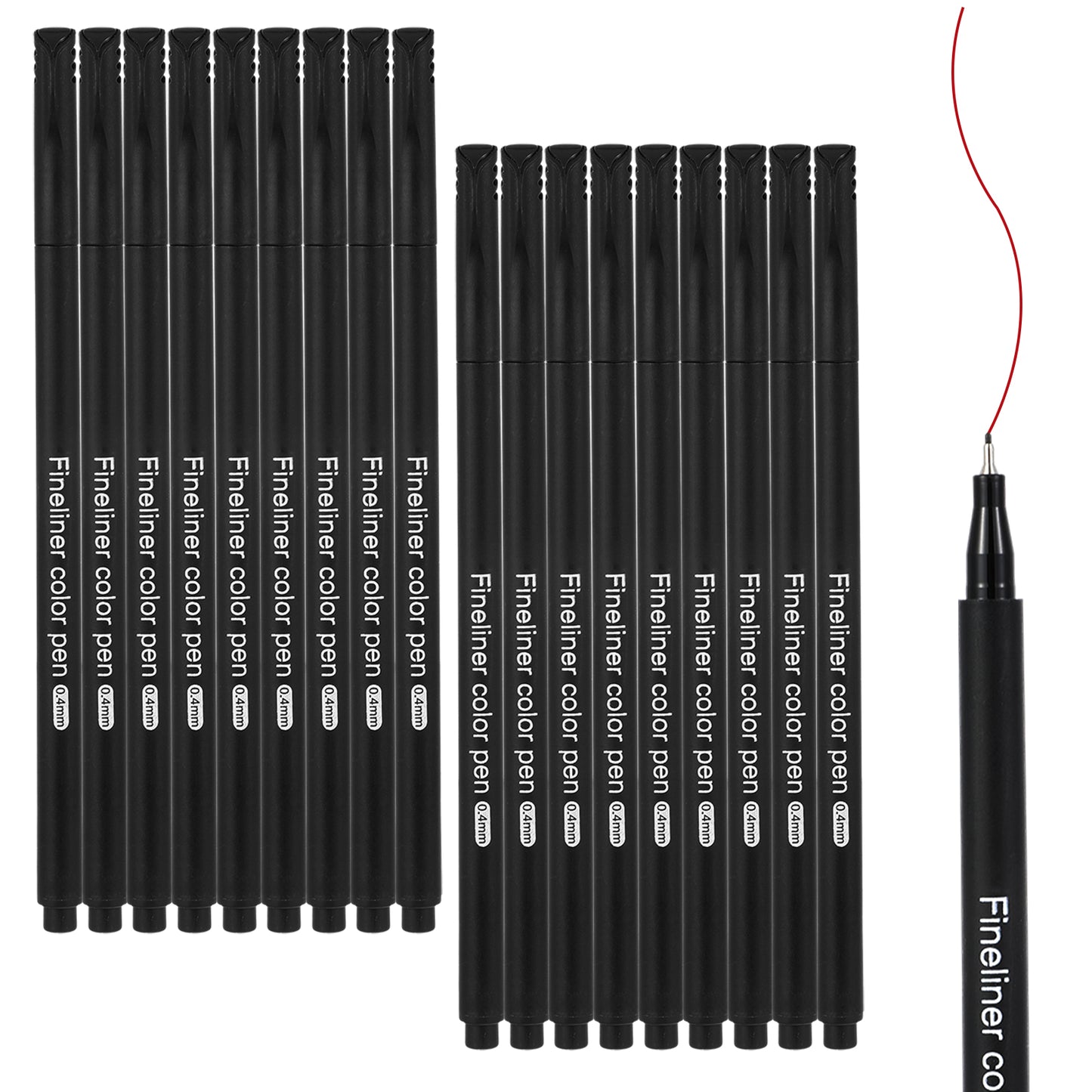 Note Taking Pens 18PCS 0.4mm Fine Tip Pens Smooth Drawing, Quick Dry Black Ink Pens for for Journaling and Sketching, Cute Aesthetic Journal Planner Fineliner Pens for Office School & Home Supplies