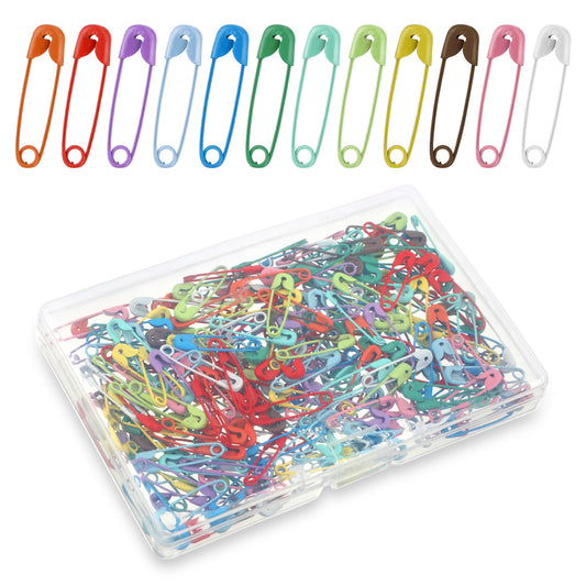 Ymapinc 250pcs Colorful Tiny Safety Pins for Clothes, Small Mini pins for Tags DIY Crafts Diaper Fasten,Non-Toxic Vibrant Paint, Steel Wire Size (0.75x0.2x0.07inch)
