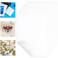 Water Soluble Embroidery Stabilizer 6pcs 11.8"X8.2" Self Adhesive Printable Embroidery Transfer Paper Water Soluble Paper for Print Or Draw Patterns Best for Hand & Machine Embroidery