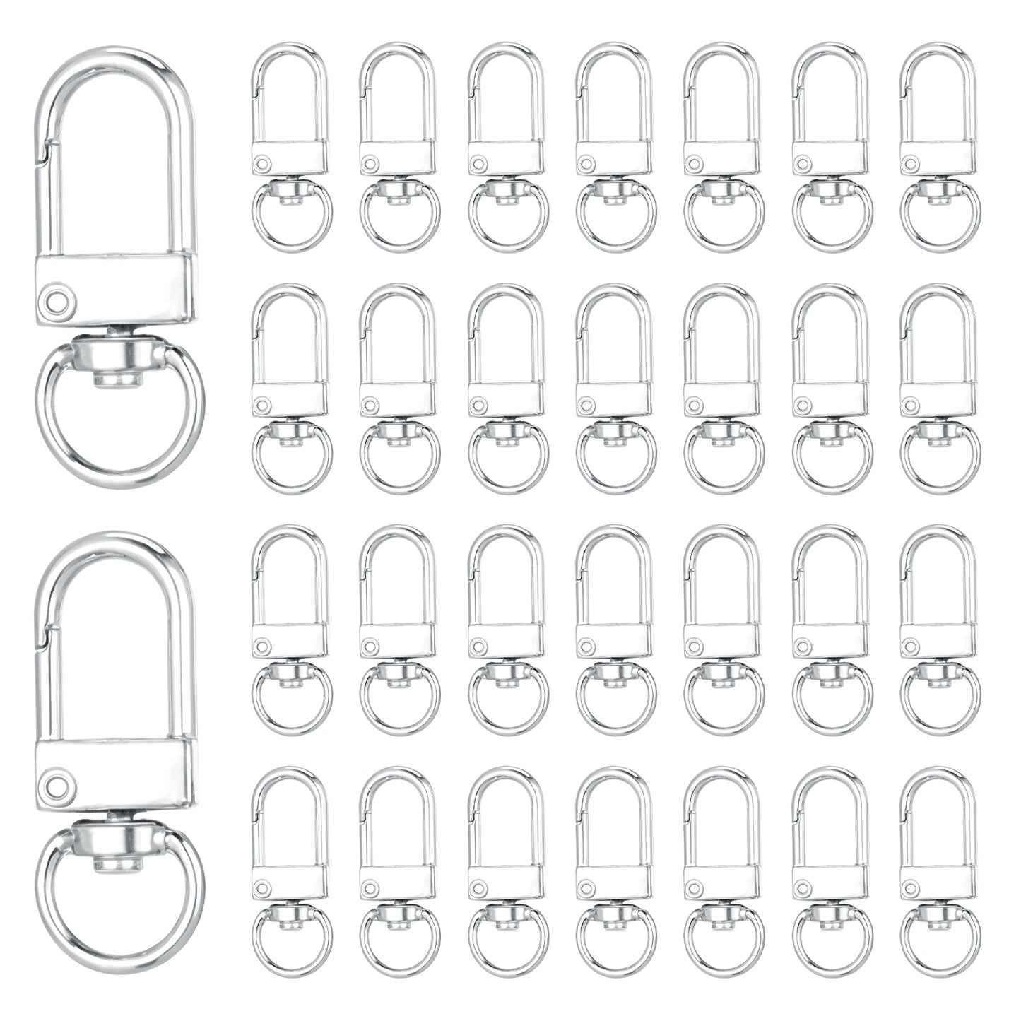 Ouligay 50 Pcs Lobster Claw Clasps for Keychains,Metal Lanyard Clips,Swivel Snap Hooks,Metal Keychain Hook,Lobster Clasps for Jewelry Making DIY Making Bags Keychain Art Crafts