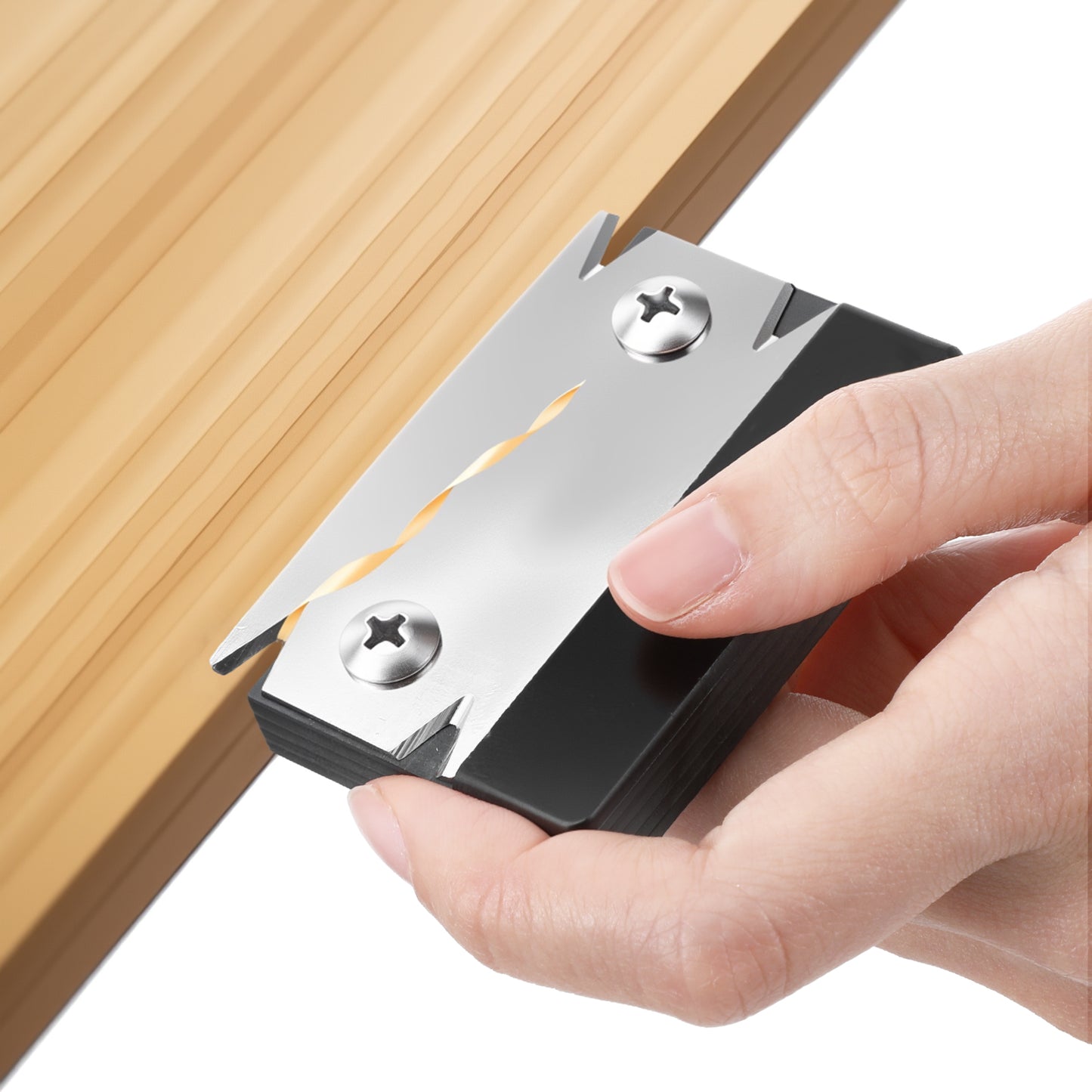 Edge Banding Trimmer Woodworking Edge Trimmer Edges Band Trimmers & Cutter Edges Corner Planer Stainless Steel Blade Veneer Hand Planer Bander for Burrs,Curved & Straight with 2 Blades
