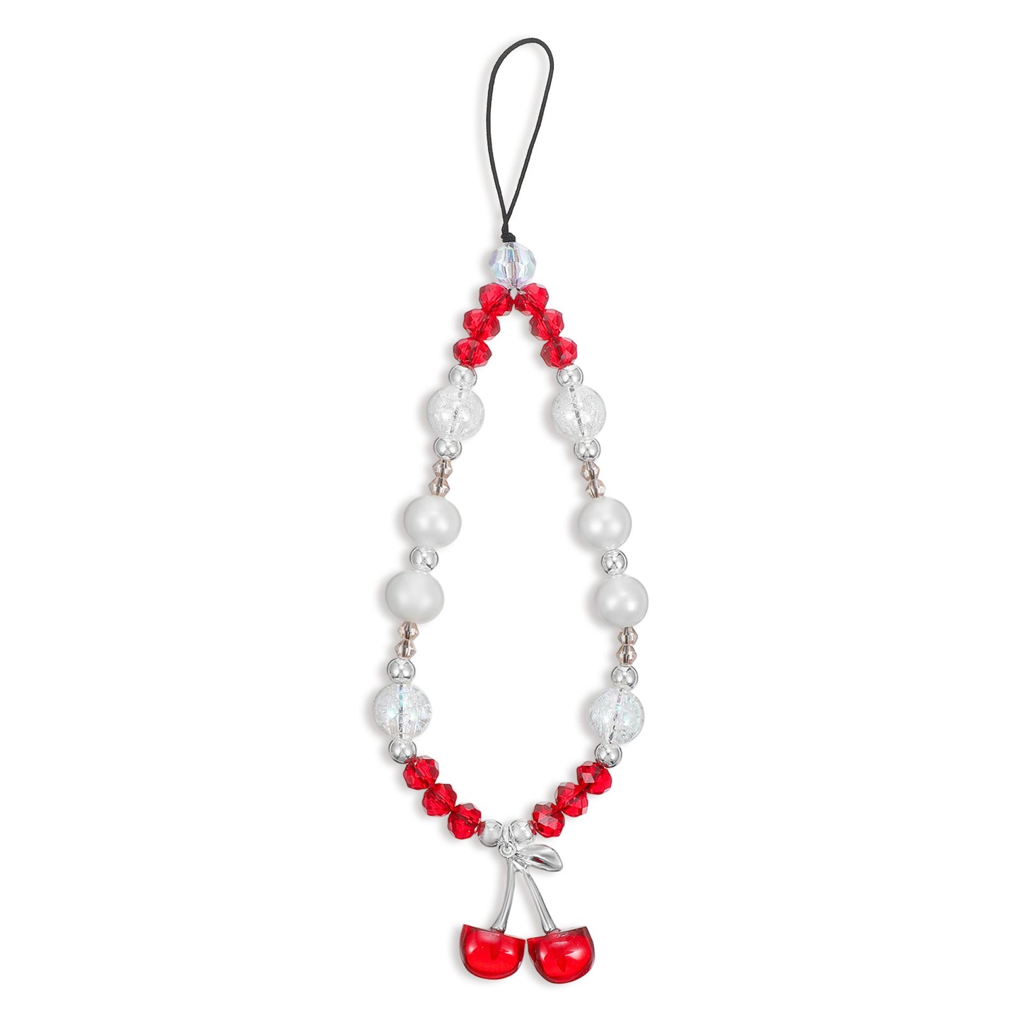Shimmeroo Phone Charms,Cherry Pearl Mobile Phone Lanyard,Fashionable Cute Lanyard Y2k Accessories for Cameras KeyChains Bags Pendant Decorations Wristbands(Red)