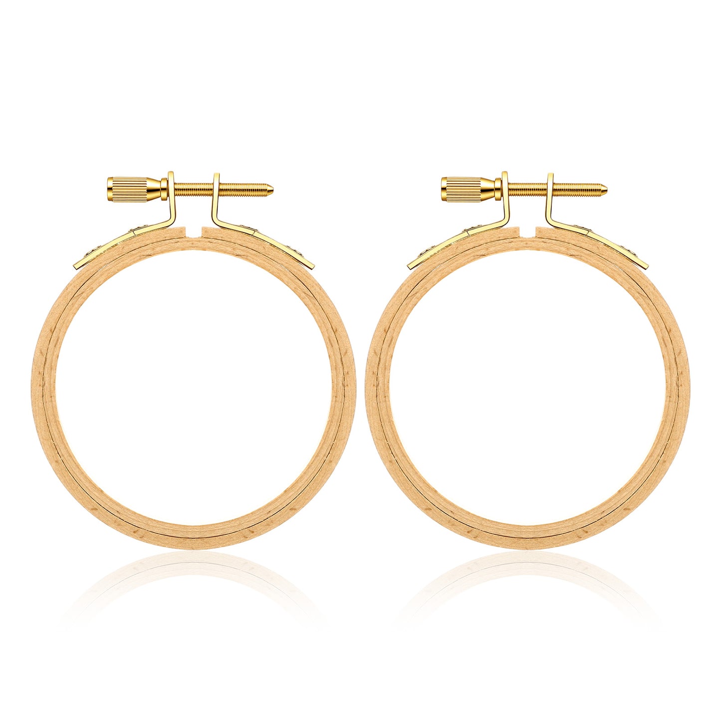 Nogeqi 2 Pack Wooden Embroidery Hoops, 3 Inch Small Embroidery Hoop, Beech Wood Circle Adjustable Cross Stitch Hoop Ring for DIY Art Craft Cross Stitch Sewing Kits