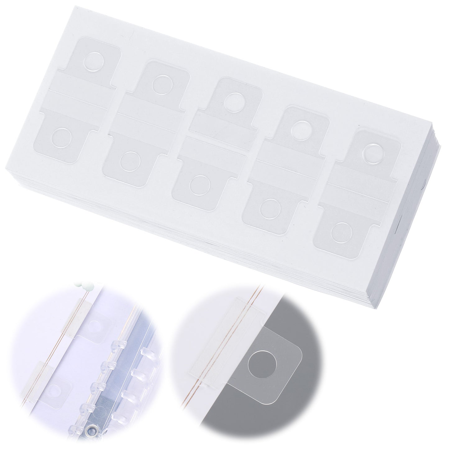 500 PCS Binder Hole Reinforcement Stickers, Clear Self-Adhesive Hole Punch Reinforcements Labels for Loose Leaf Paper, Binder Refill Sheet Converter Stickers for DIY Planner Scrapbooking Album Refills