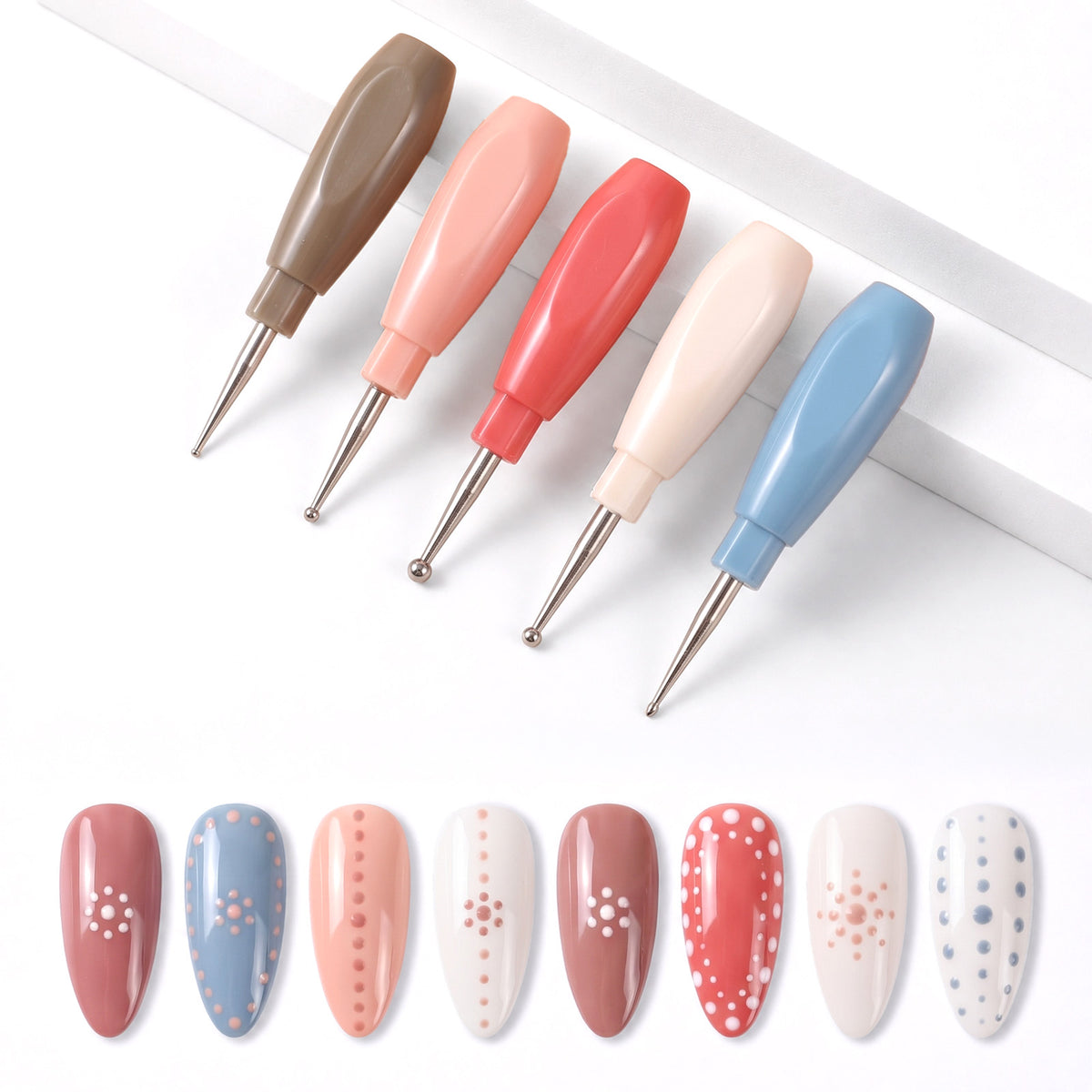 Quvvarly Polka Dot Nail Tool 5 Pcs Dual Ended Dotting Pen Set