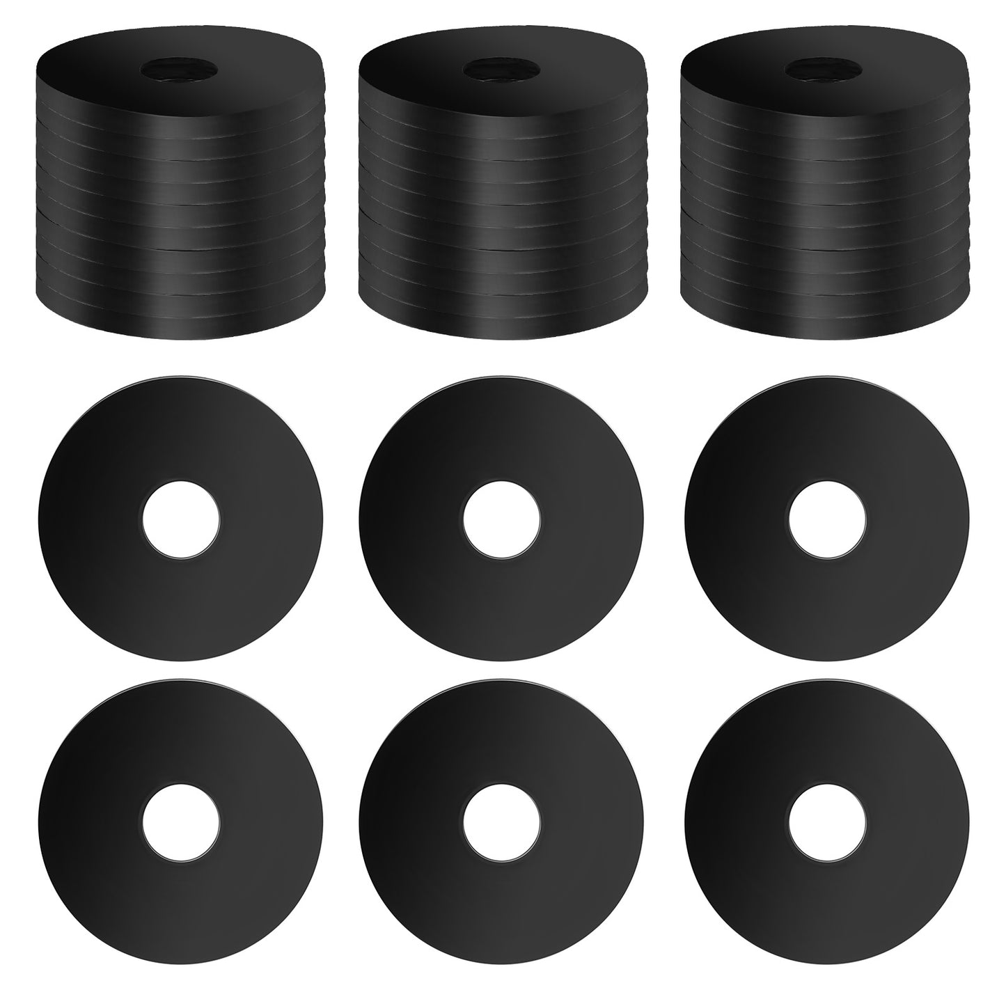 30PCS Rubber Washers for Bolts, 1 Od X 1/4 Id X 1/8 Thick Flat Rubber Washers Plumbing, Abrasion Resistant Rubber Bushing Spacer Pads Black Non-slip Thick Grommets Vibration Isolation