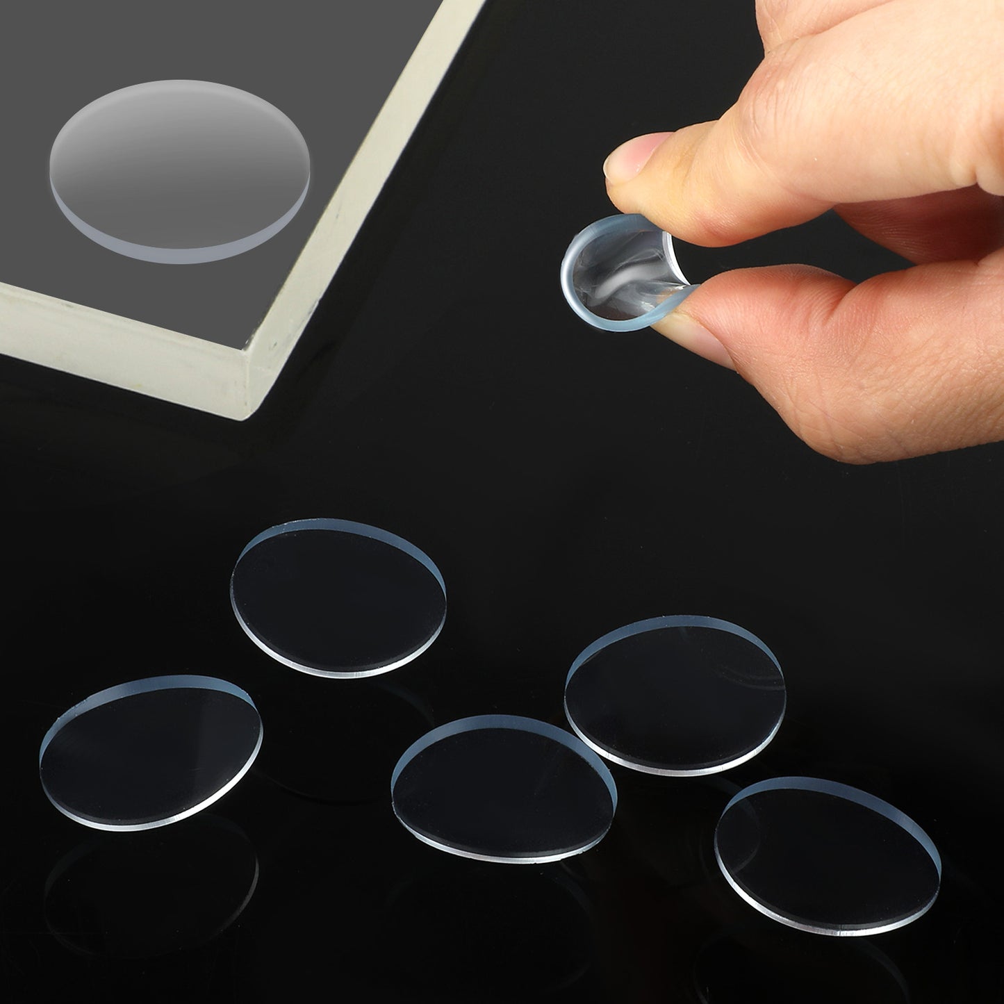 Clear Glass Table Top Anti Slip Pads, 40PCS 0.98" Furniture Stoppers to Prevent Sliding, Glass Table Tops Bumpers, Glasses Tables Protector to Keep Glasses Tables Top from Sliding