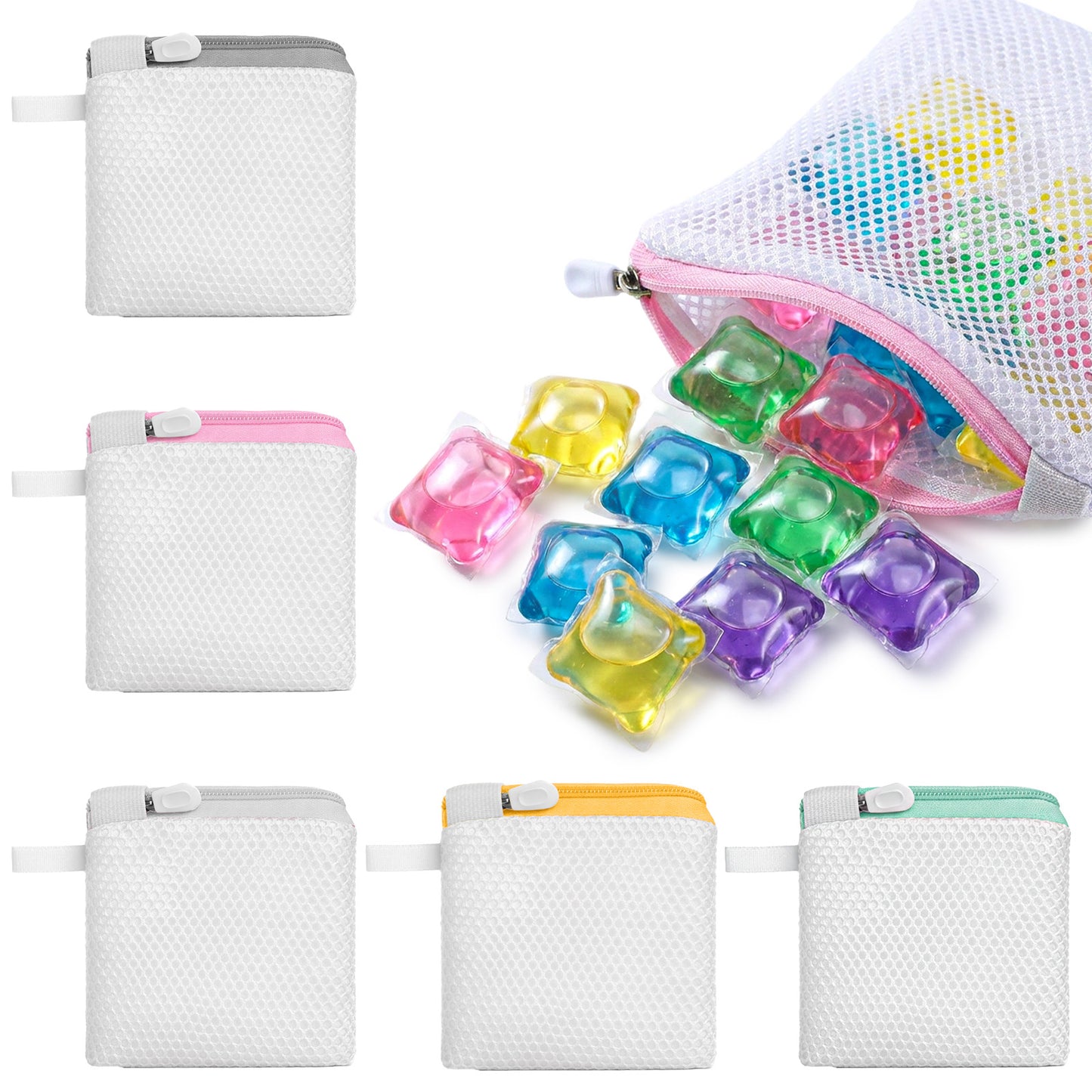 5pcs Small Mesh Laundry Bags Anti-Sticking Pod Bags Storage Bag for Scented Beads Travel Laundry Organizer Protect Delicate Garments
