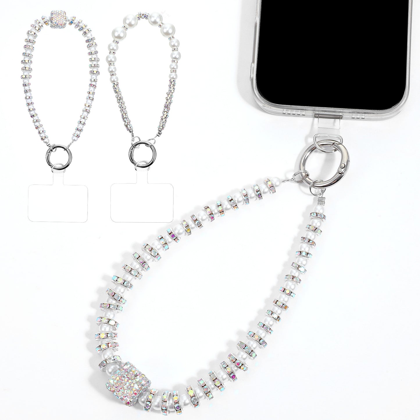 Ymapinc 2 Pcs Beaded Phone Wrist Strap, Phone Charm, Personalised Lanyard, Wrist Lanyard,Detachable Safety Leash with Tether Tab for Women (2 Styles)