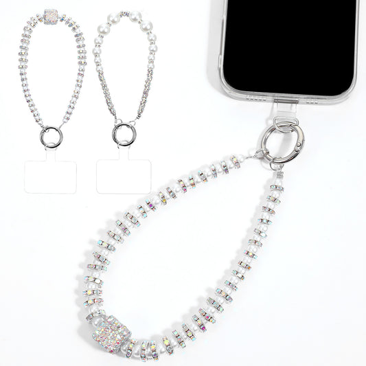 Ymapinc 2 Pcs Beaded Phone Wrist Strap, Phone Charm, Personalised Lanyard, Wrist Lanyard,Detachable Safety Leash with Tether Tab for Women (2 Styles)