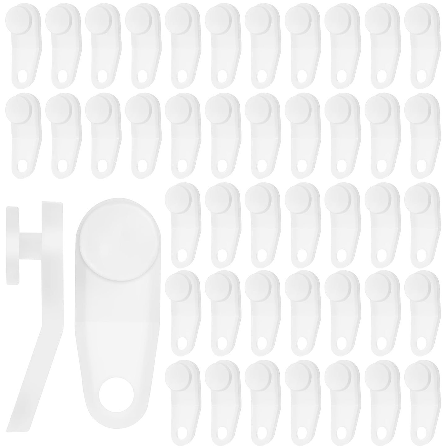 100PCS Traverse Rod Slides Plastic Curtain Hooks White Curtain Slider Track Snap-In Track Gliders Hooks Replacement Parts for Window Door Shower Curtains Accessories