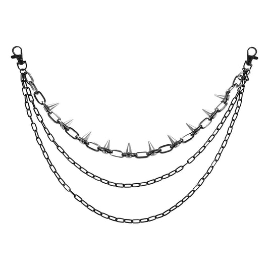 Ymapinc Punk Trouser Chain Men's Wallet Chain Rivet Jeans Chain Triple Layer Trousers Chain Purse Chain Hip Hop Punk Accessories for Men Women, middle