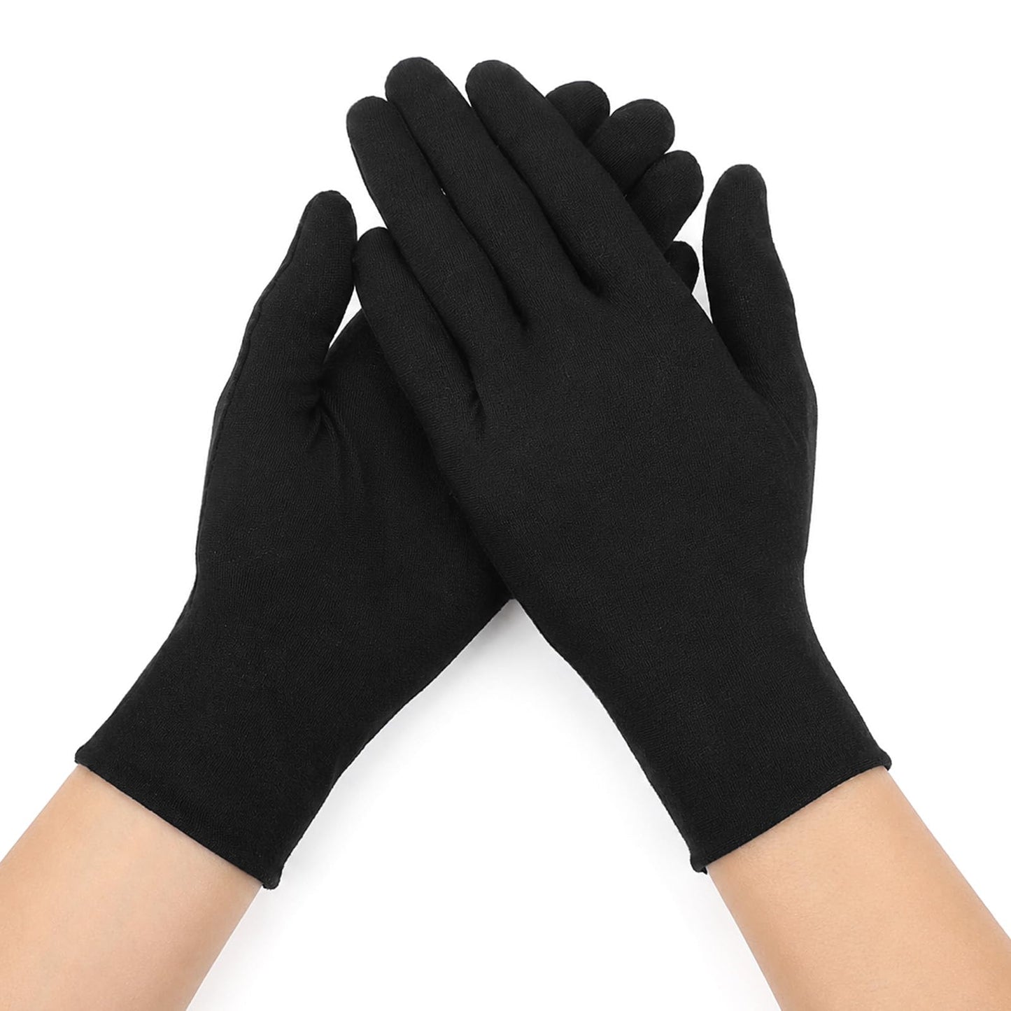 Bnehmb 6 Pair Black Cotton Gloves Thin Cloth Gloves for Cold Weather Unisex