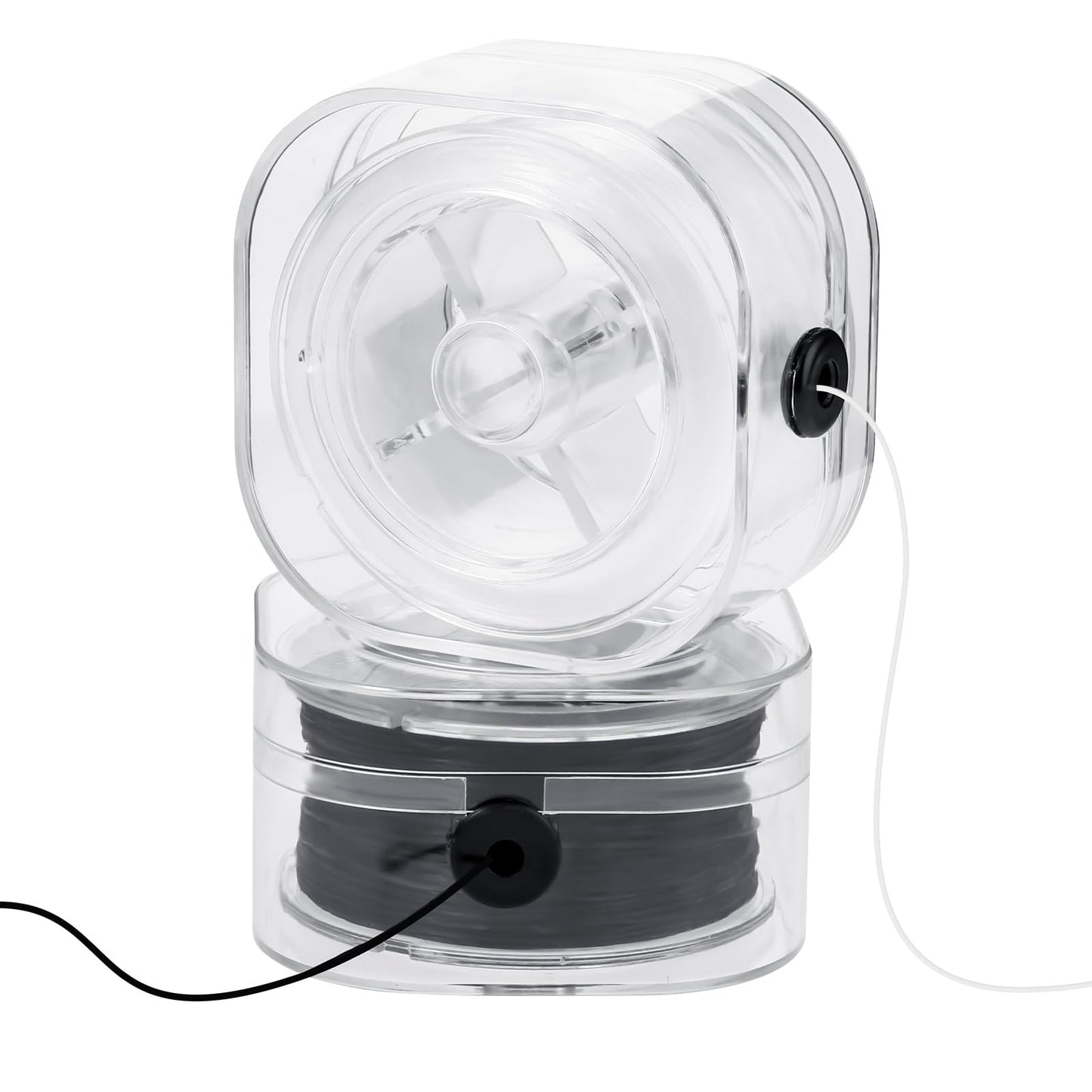 2Rolls 0.8mm String for Bracelet Making, Thin Elastic Thread Flat Stretchy Bracelets Strings, Black White Crystal Cord for Pony Letter Clay Beads Jewelry Making, Beading with Organizer Case(180 Yards)