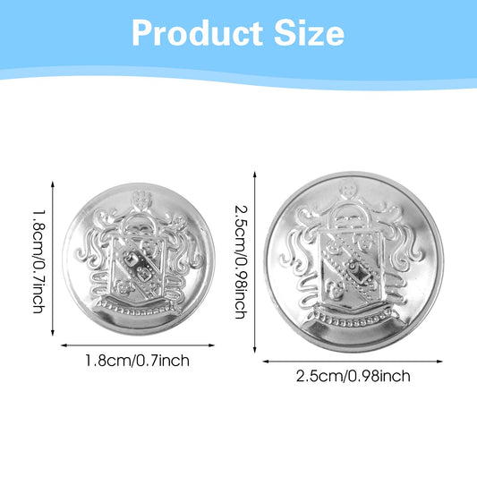 Xinjoduz 16 PCS Metal Blazer Buttons Set, 2 Sizes No-Sew Removable Vintage Gold Buttons 4 Holes Round Blazer Buttons for Craft Gold Buttons for Blazer Suits Sport Coat Uniform Jacket(18mm 25mm)