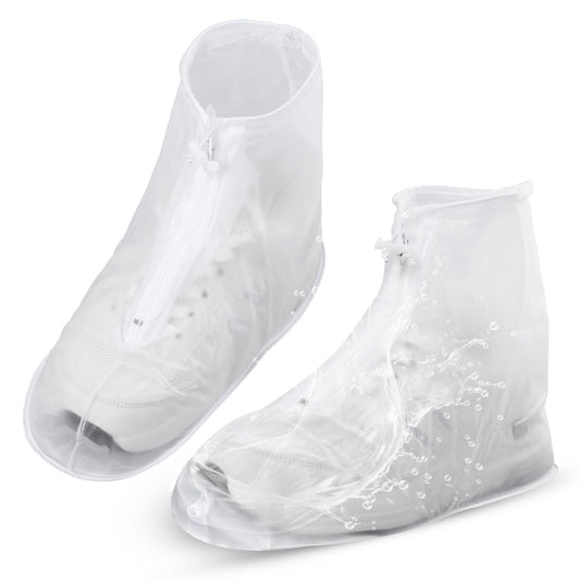 Tyqour Waterproof Shoe Covers with Zipper Non-Slip Rain Shoe Covers Foldable Shoe Protector Reusable Shoe Covers Travel Rain Galoshes for Women Men Outdoor Hiking Climbing Camping Cycling(XXL)
