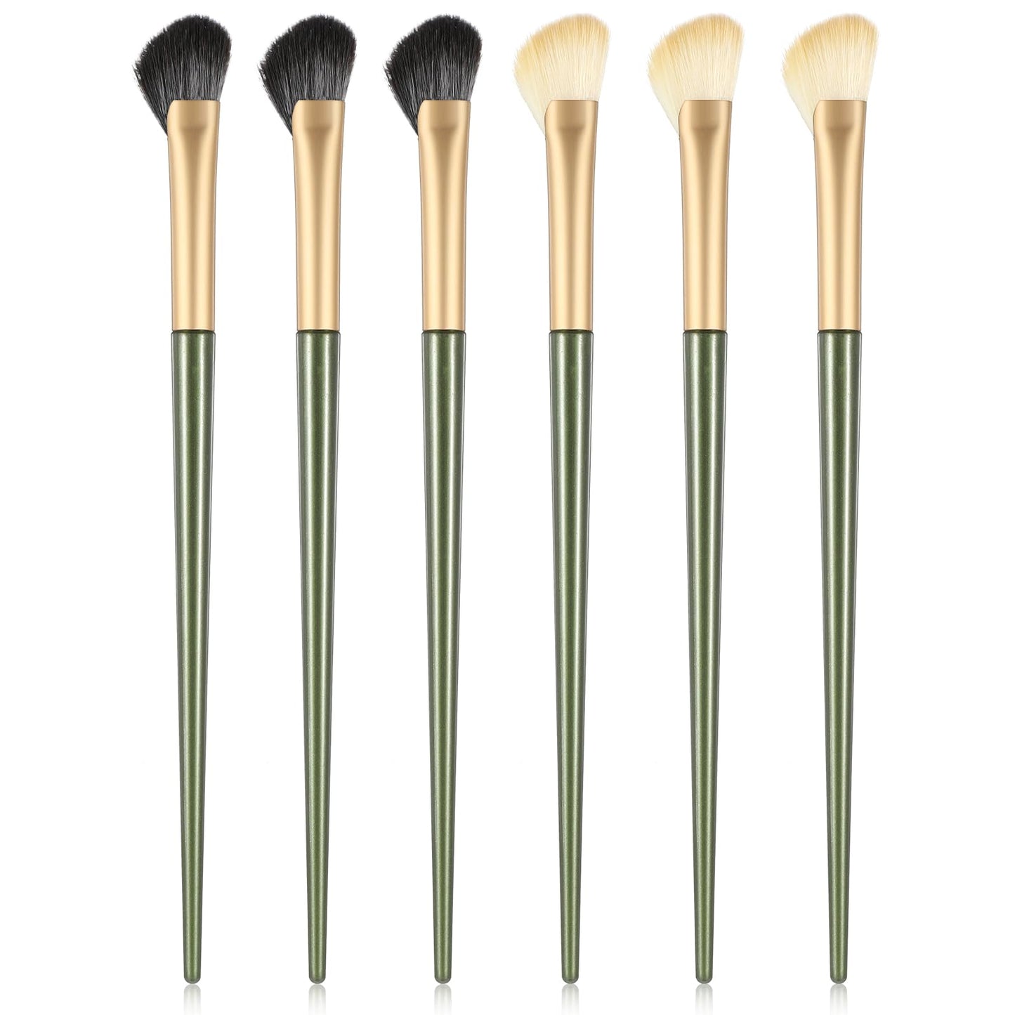 Nose Contour Brush, Mabor 6 Pcs Angled Concealer Brush Under Eye Makeup Brush Set, Half Fan-shape Eyebrow Blush Brush Make Up Tools Contour Brushes for Blending Cream Cosmetics