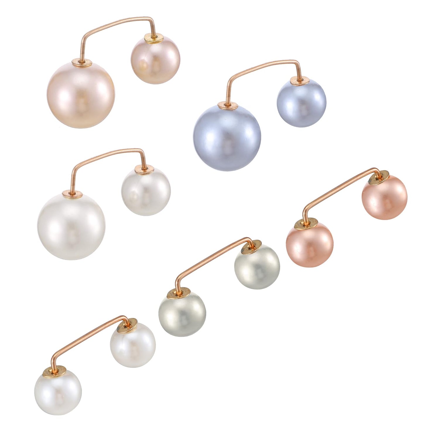 6 Pcs Pearl Brooch Pins 2 Styles Decorative Pins for Clothing Artificial Pearl Brooch Pins Sweater Shawl Clips Anti-Exposure Neckline Safety Pins for Women Girls Wedding Party Decorations