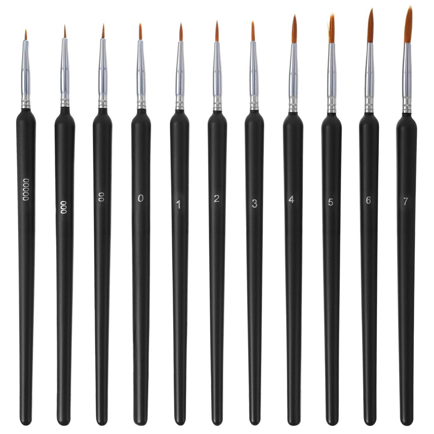 11 PCS Micro Paint Brushes Tiny Detail Paint Brushes Miniature Brush for Fine Detailing Mini Small Liner Brush for Miniature Acrylic Watercolor Crafts Models by Number (Black)